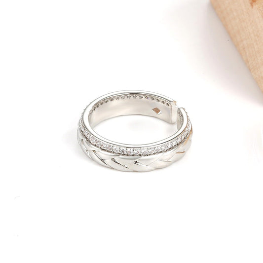 harma jewelry dawn collection 14k gold plated Sparkly Braid Eternity Adjustable Ring