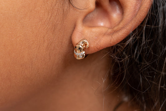 Harma Girls 18k gold plated Cuddly Snowman Hoop Earrings