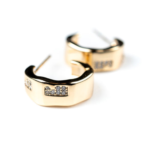 Chunky Hexagon Stud Earrings