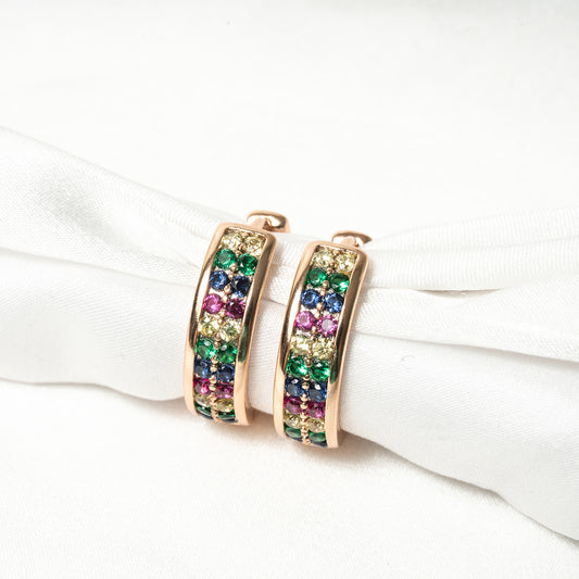 Harma Jewelry Vibrant Fusion Hoop Earrings