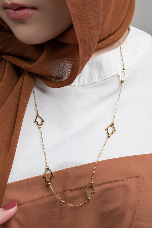 Harma jewelry 14k gold plated Heavenly Hand of Fatima Necklace