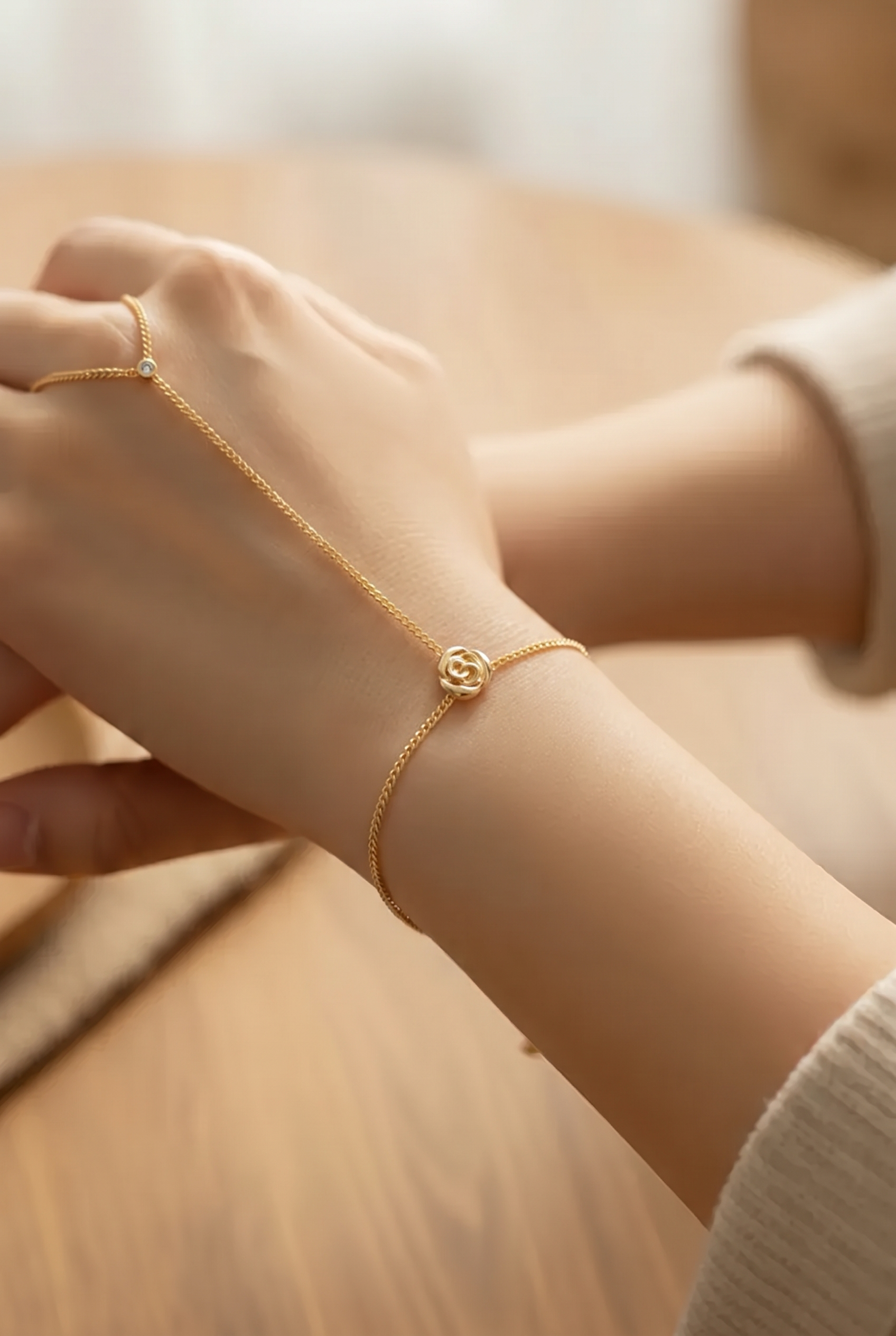 Ever Bloom Rose Hand Chain