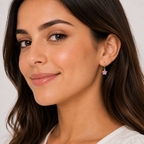Harma Girls Little Bloom Zirconia Silver 10mm Hoop Earrings