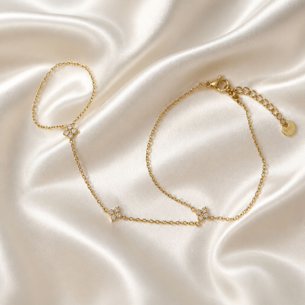 Radiant Four Petal Hand Chain