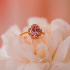 I Am Blossoming Oval PINK Zirconia Ring - HARMA