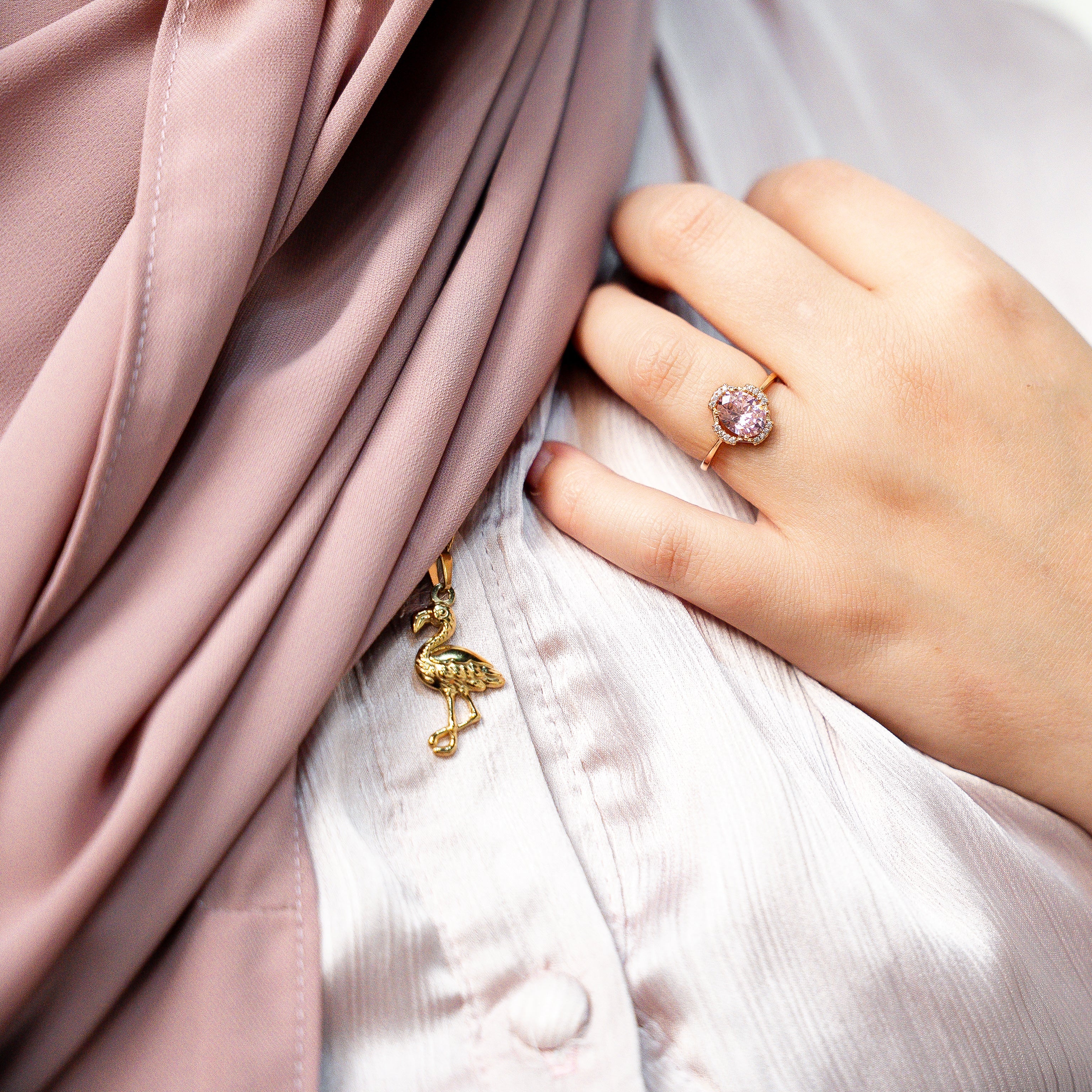 The Gentle Return Golden Flamingo Necklace - HARMA