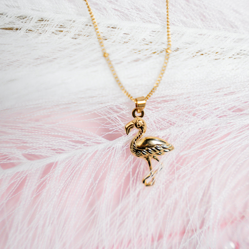 The Gentle Return Golden Flamingo Necklace - HARMA