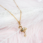 The Gentle Return Golden Flamingo Necklace - HARMA