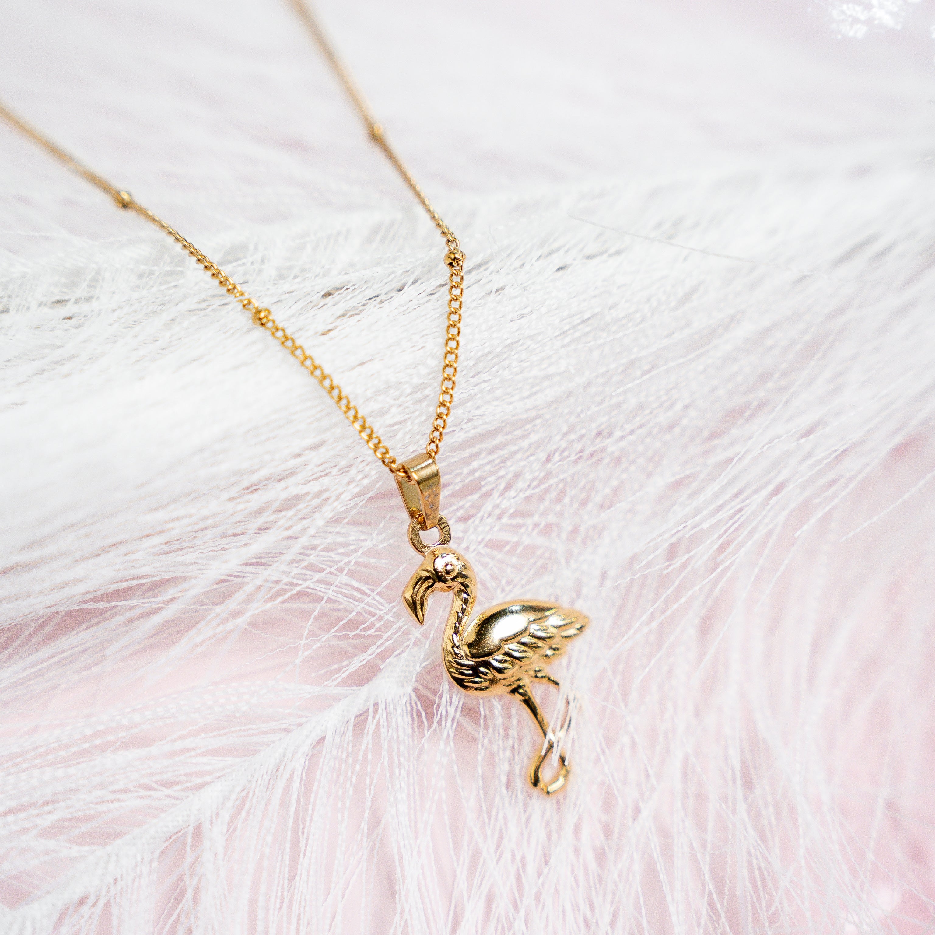 The Gentle Return Golden Flamingo Necklace - HARMA