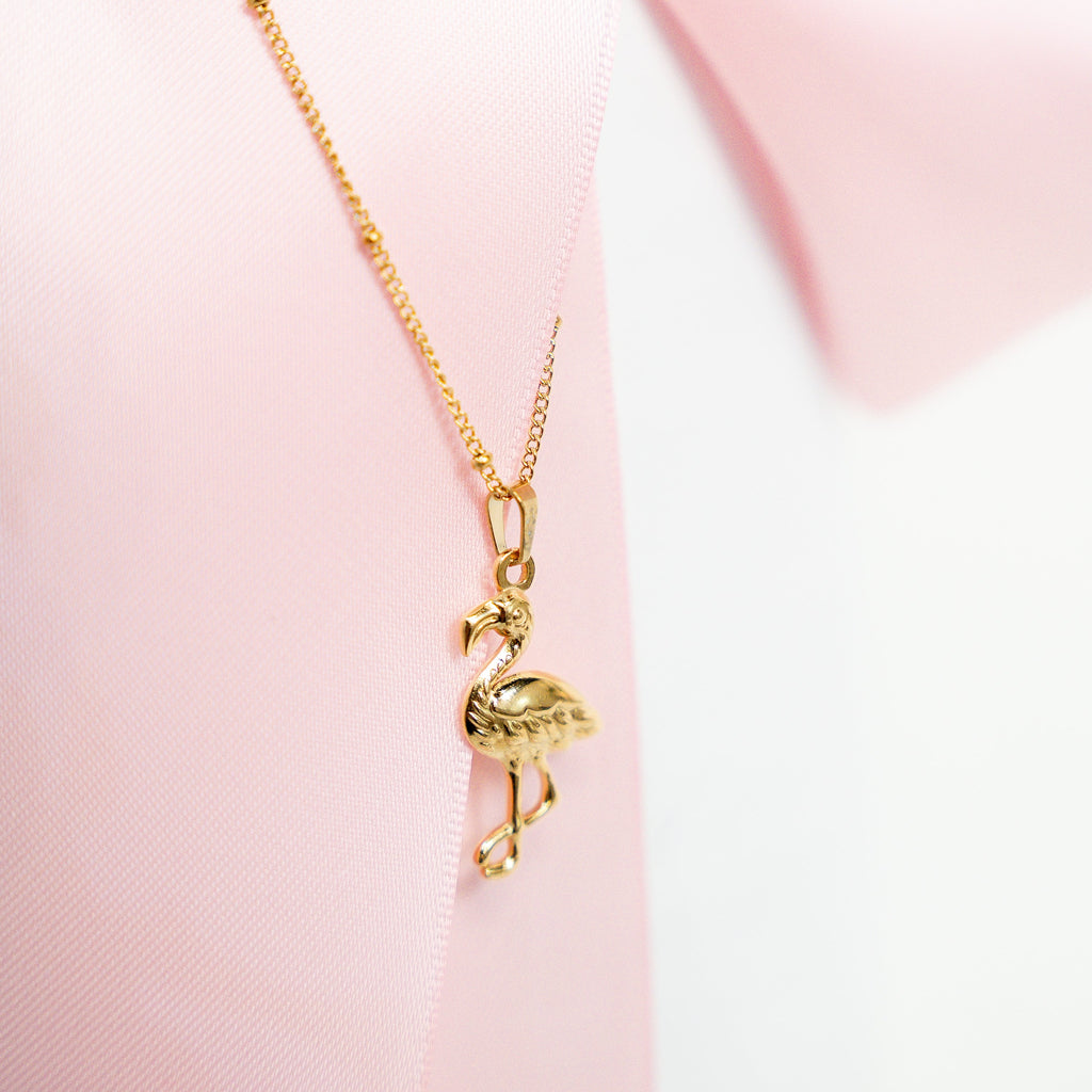 The Gentle Return Golden Flamingo Necklace - HARMA