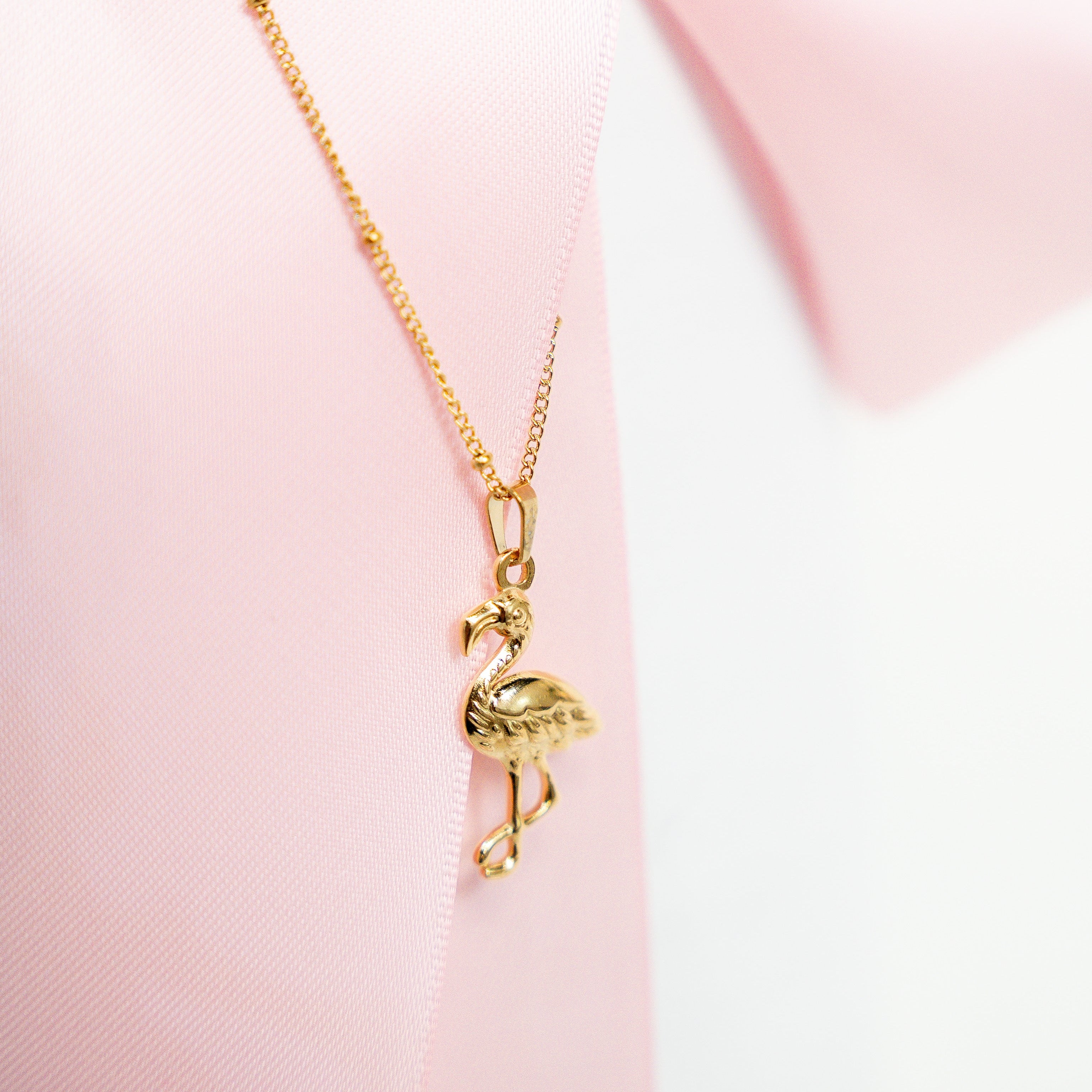 The Gentle Return Golden Flamingo Necklace - HARMA