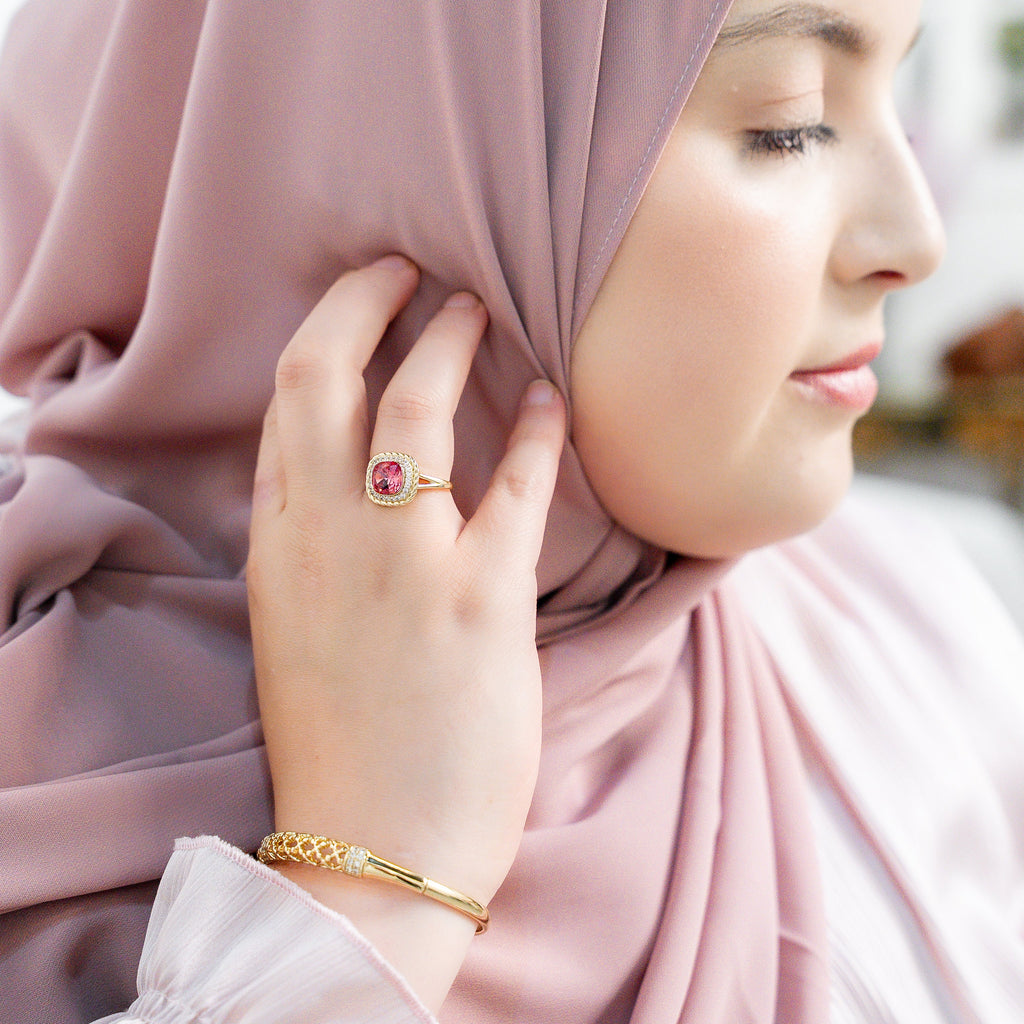 I Am Unshakable PINK Crystal Ring - HARMA
