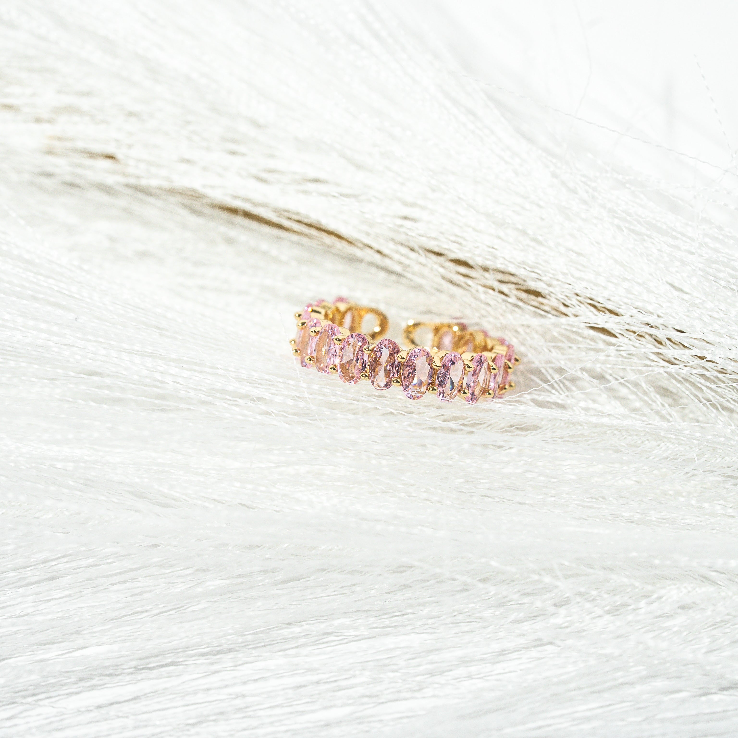 Harma Jewelry I Am Radiantly PINK Again Eternal Ring - everyday minimalist 18K gold plated rings for women