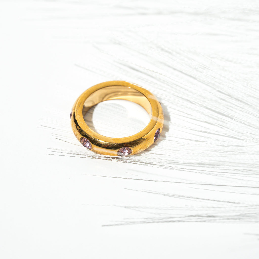 Harma Jewelry I Am Healing in Phases Gold Band Ring - everyday minimalist 18K gold plated rings for women