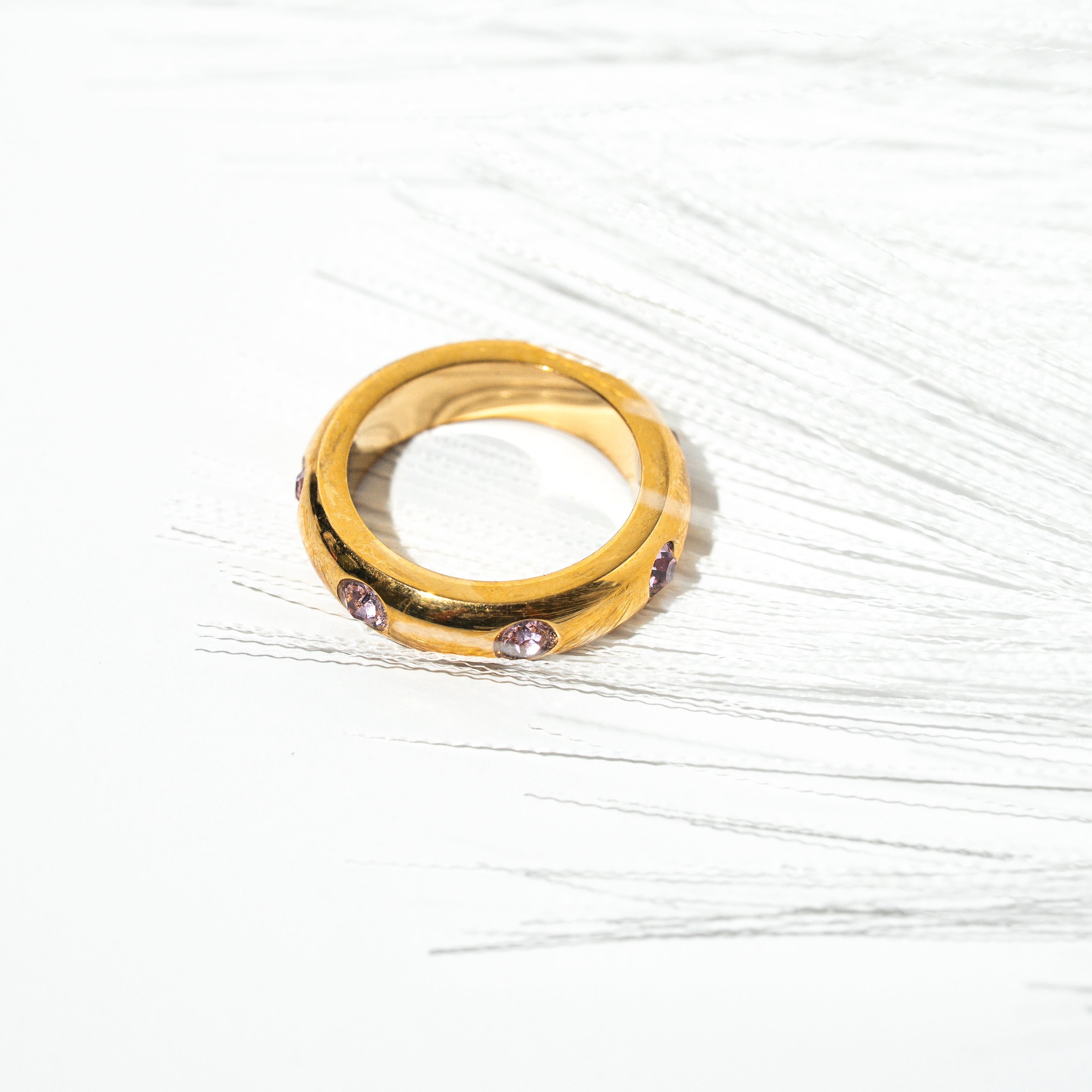 Harma Jewelry I Am Healing in Phases Gold Band Ring - everyday minimalist 18K gold plated rings for women