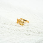 Harma Jewelry Feathered Hope Gold Ring - everyday minimalist 18K gold plated rings for women