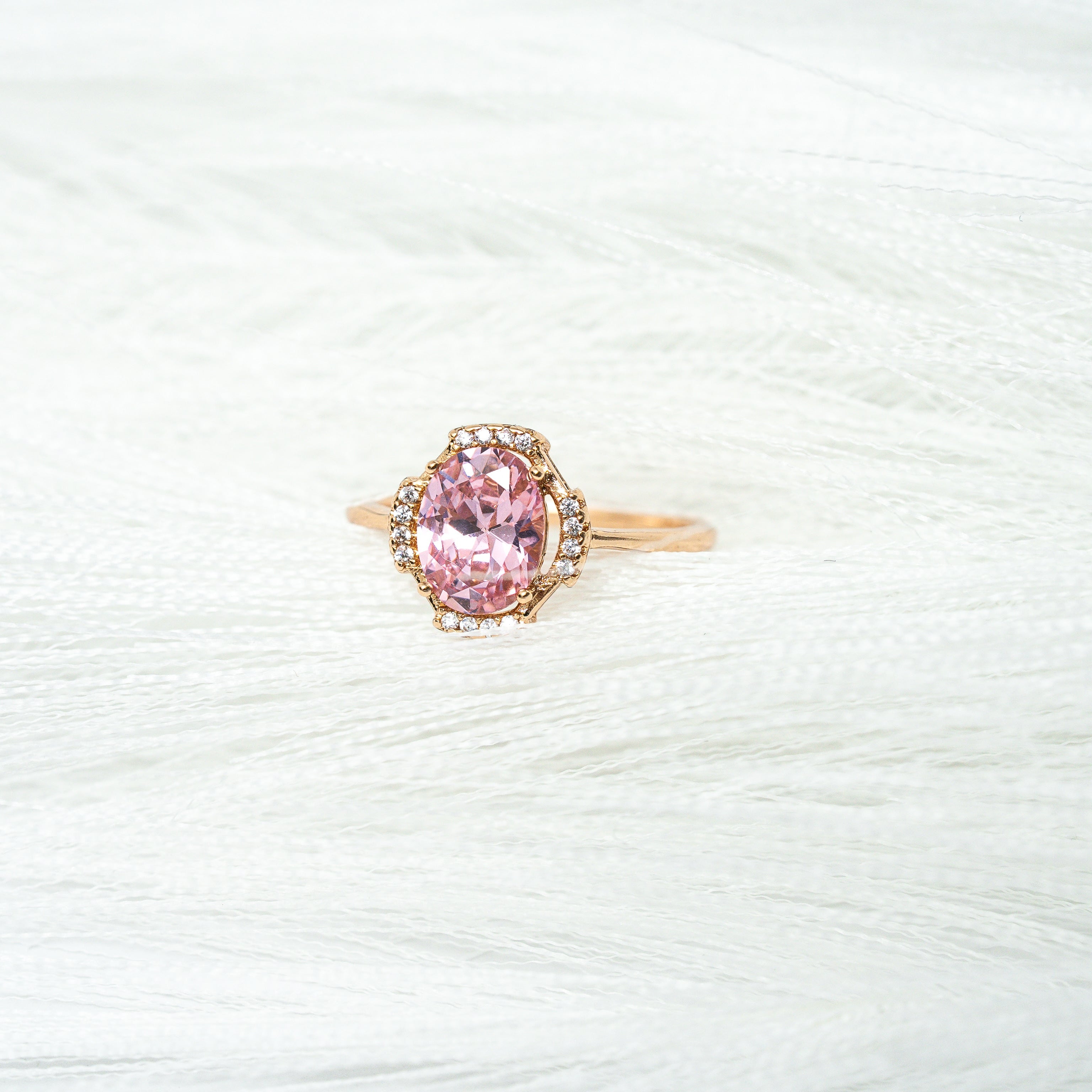 I Am Blossoming Oval PINK Zirconia Ring - HARMA