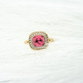 Harma Jewelry I Am Unshakable PINK Crystal Ring - self-care pink 18K gold plated rings for women
