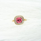 Harma Jewelry I Am Unshakable PINK Crystal Ring - self-care pink 18K gold plated rings for women