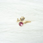 Harma Jewelry I Am Growing Again Tulip Crystal Ring - everyday minimalist 18K gold plated rings for women