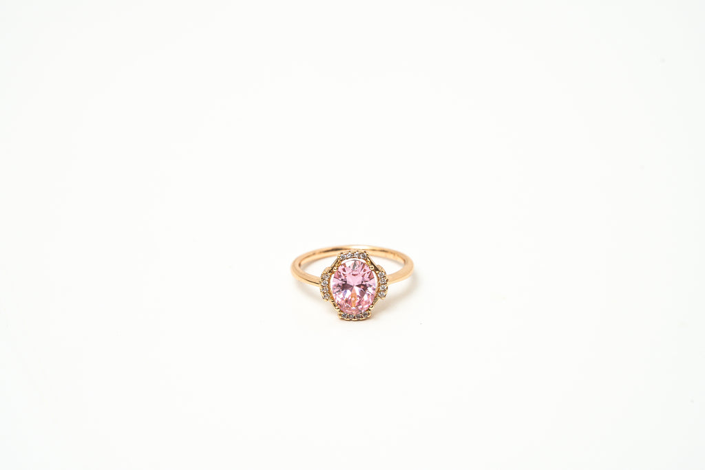 I Am Blossoming Oval PINK Zirconia Ring - HARMA