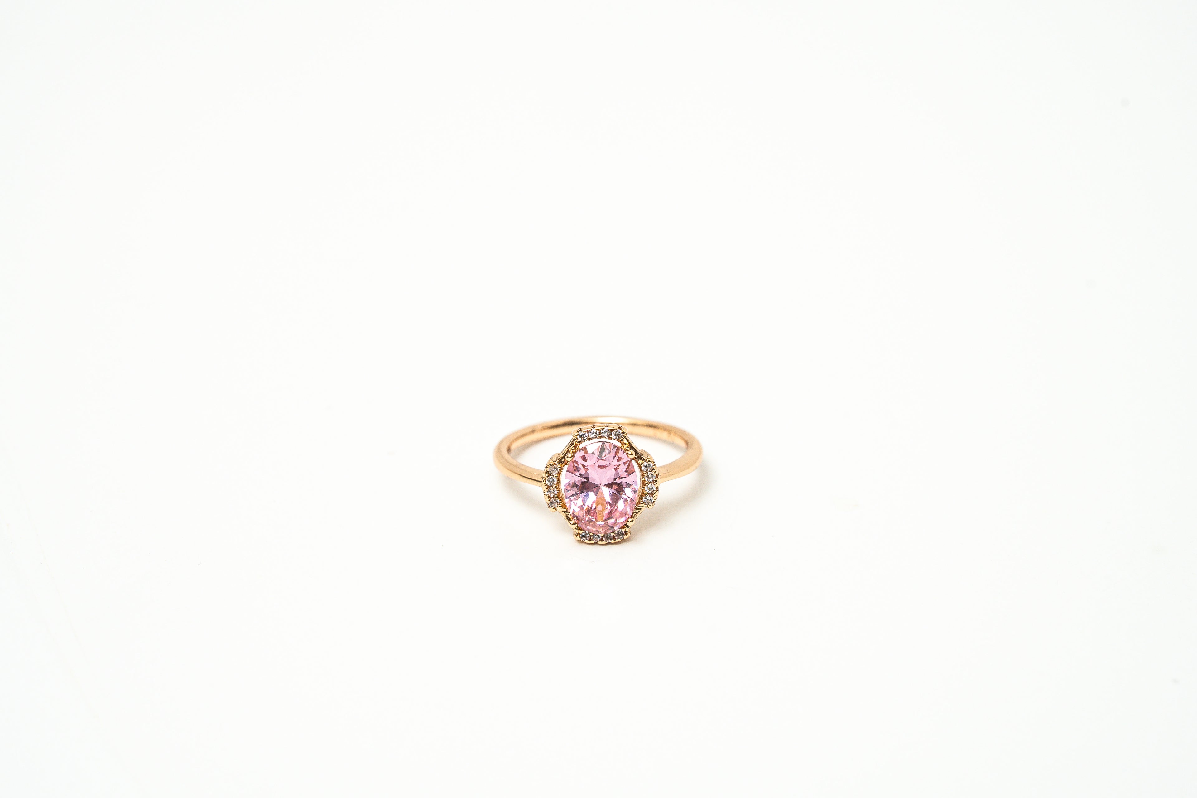 I Am Blossoming Oval PINK Zirconia Ring - HARMA