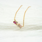 Harma Jewelry Whispers of PINK Sterling Silver Necklace - self-care pink 18K gold plated necklace for women