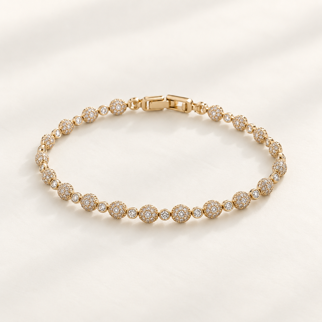 Celestial Rhythm Zirconia Bracelet 18k gold plated harma jewelry