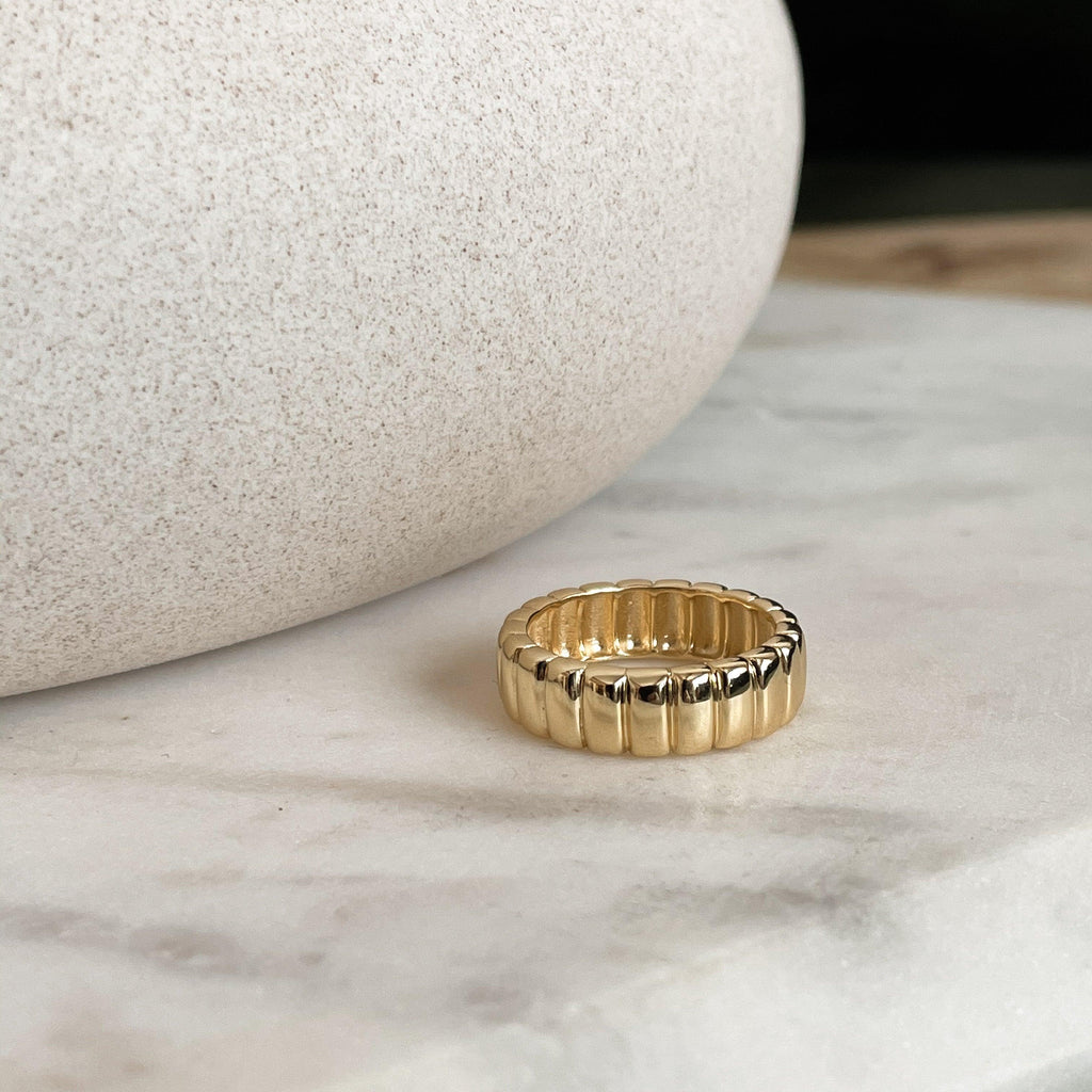 Wide Wavy Band Ring