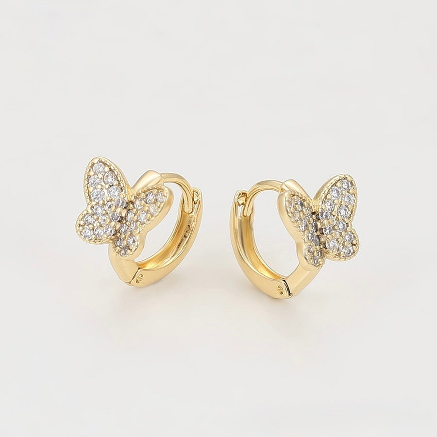 Harma Girls Flutter Sparkle Hoop Earrings