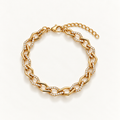 A gold chain link bracelet with pavé-set clear stones, displayed on a clean white background. Gilded Spark Gold Zirconia Link Bracelet | Harma Jewelry 18k gold plated