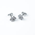 Harma Jewelry Harma Girls Flower Blossom Zirconia Stud Earrings - everyday minimalist 18K gold plated earrings for women