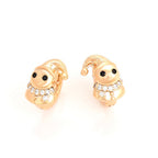 Harma Jewelry Harma Girls Cuddly Snowman Hoop Earrings - everyday minimalist 18K gold plated earrings for women