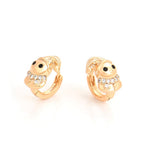 Harma Girls 18k gold plated Cuddly Snowman Hoop Earrings