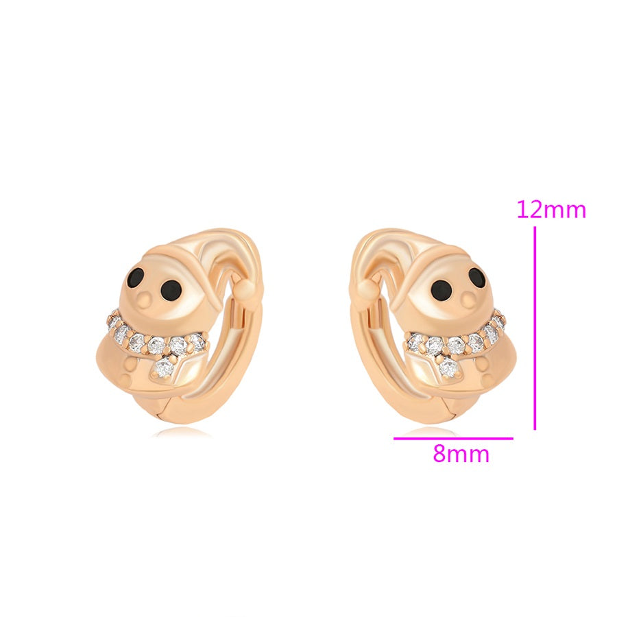 Harma Girls 18k gold plated Cuddly Snowman Hoop Earrings