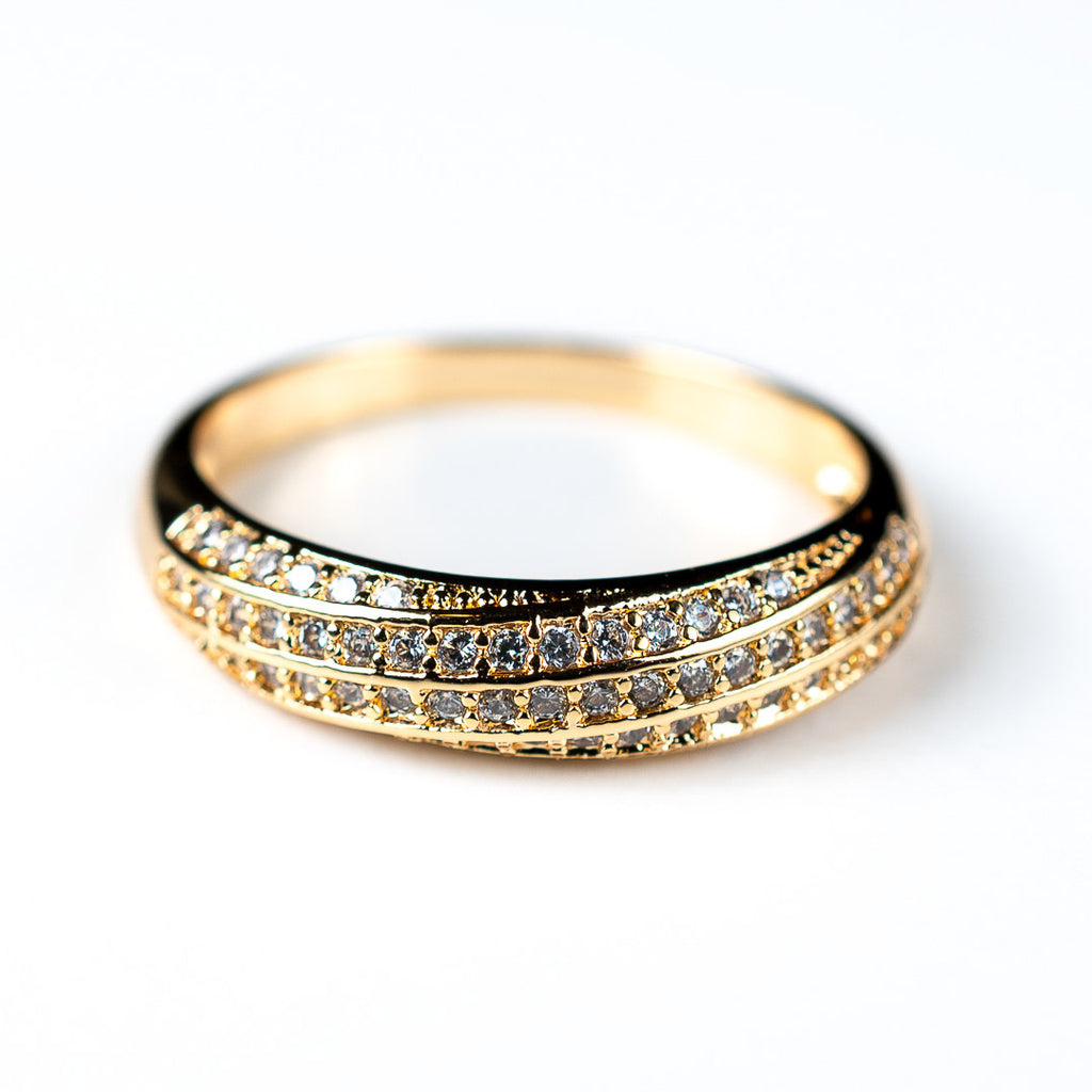 Harma Jewelry Beyond the Horizon Zirconia Ring - faith-inspired 18K gold plated rings for women