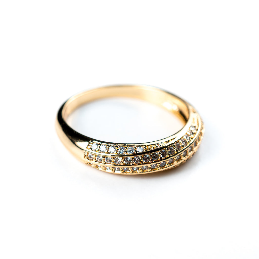 Harma Jewelry 18k gold plated dawn collection Beyond the Horizon Zirconia Ring