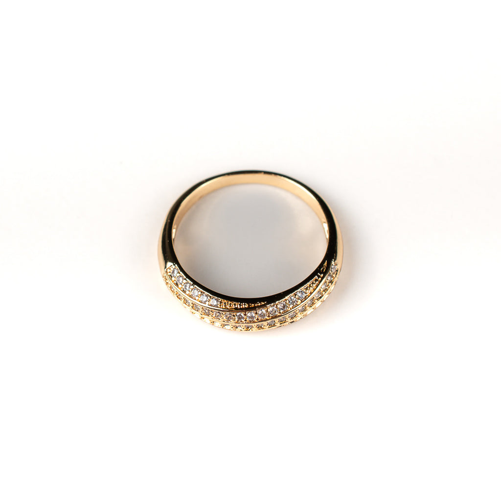 Harma Jewelry 18k gold plated dawn collection Beyond the Horizon Zirconia Ring
