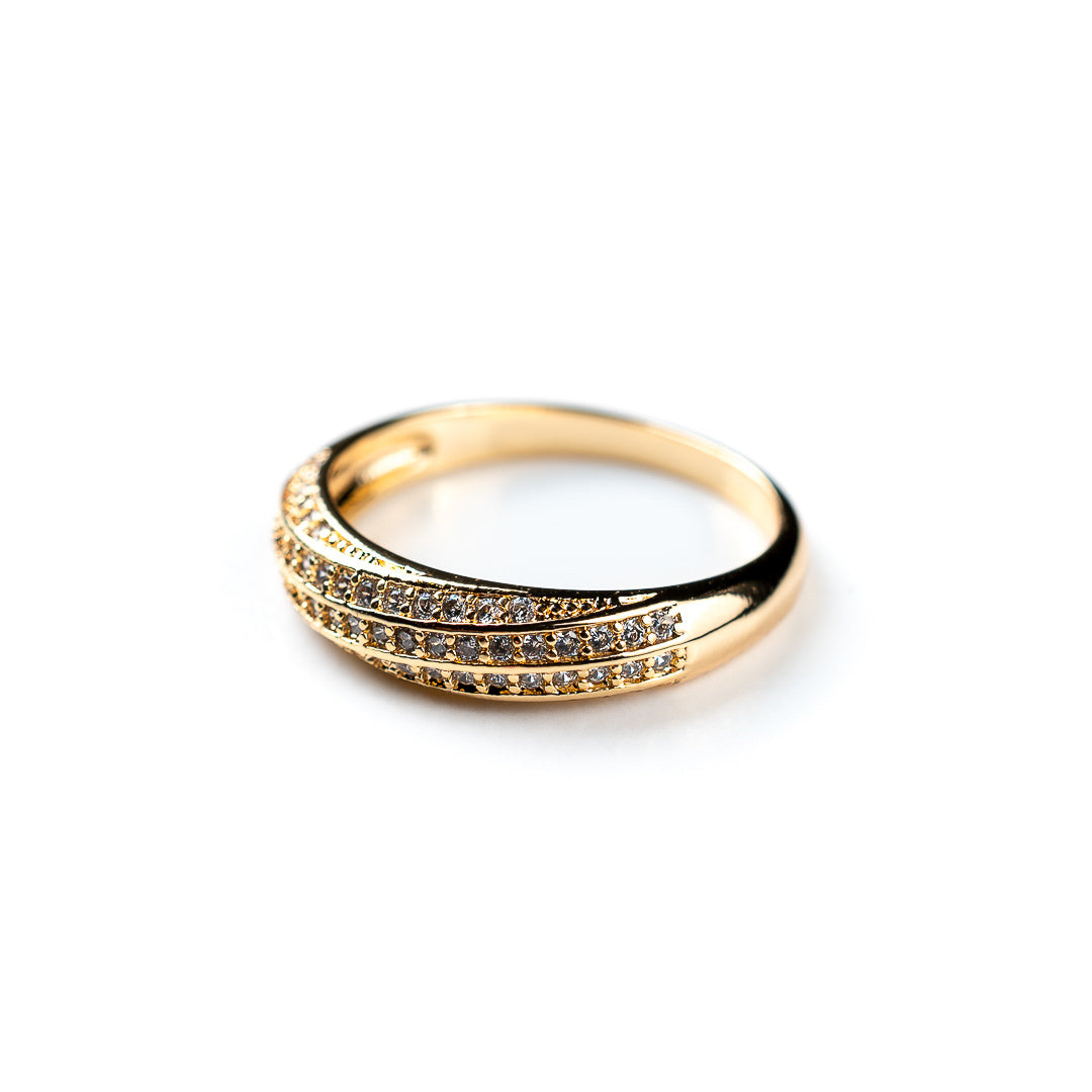 Harma Jewelry 18k gold plated dawn collection Beyond the Horizon Zirconia Ring