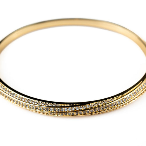 Harma Jewelry Beyond the Horizon Zirconia Bangle Bracelet - faith-inspired 18K gold plated bracelet for women