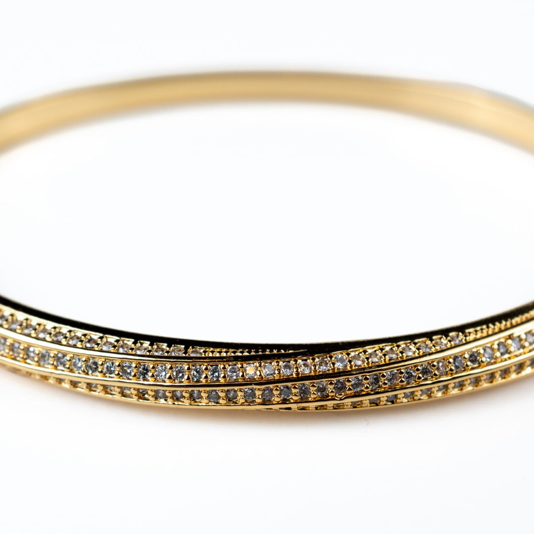 Harma jewelry dawn collection 18k gold plated Beyond the Horizon Zirconia Bangle Bracelet