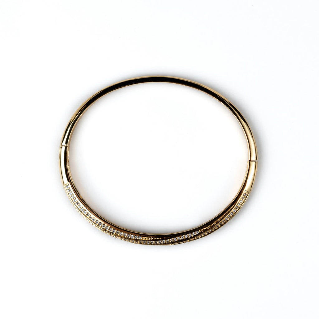 Harma jewelry dawn collection 18k gold plated Beyond the Horizon Zirconia Bangle Bracelet