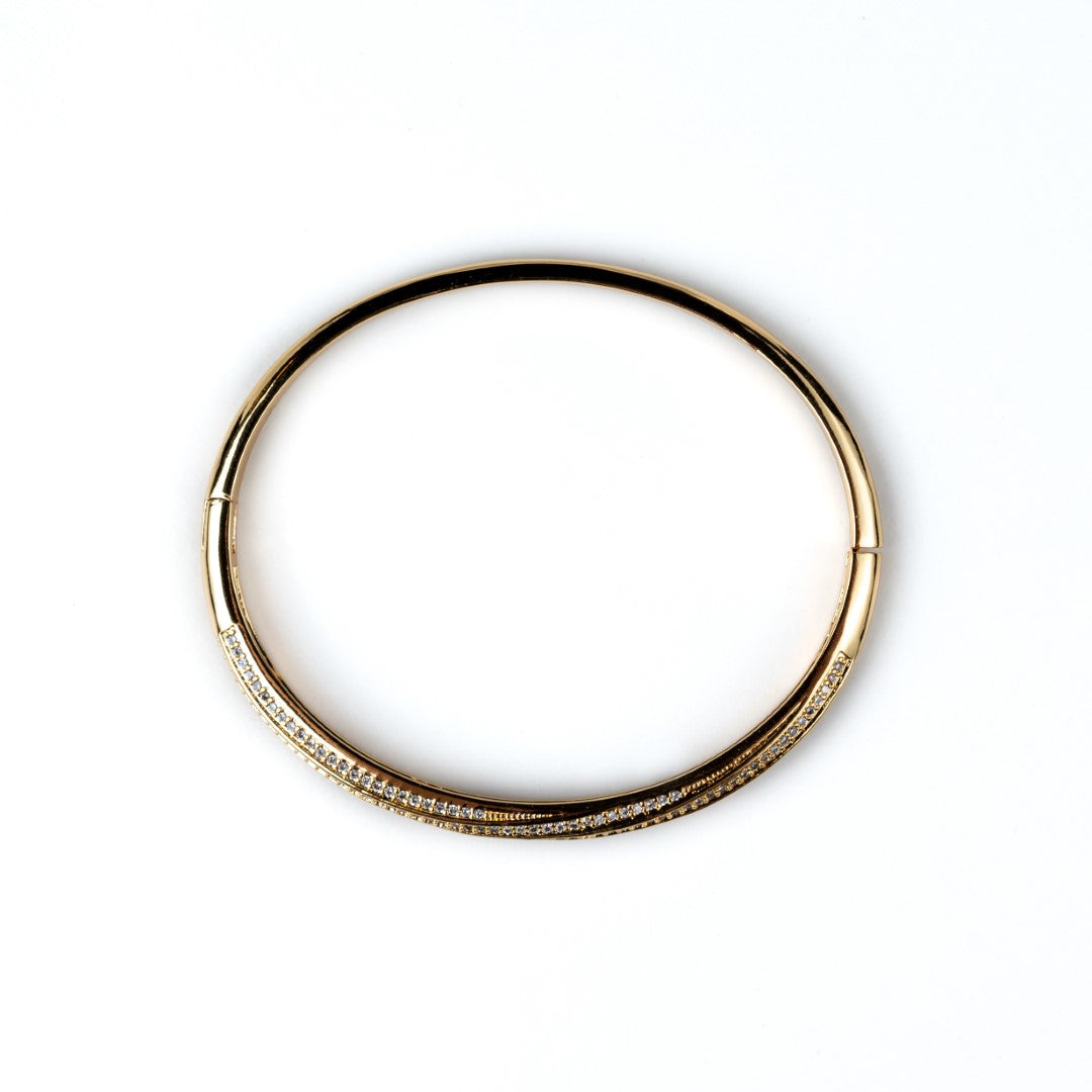 Harma jewelry dawn collection 18k gold plated Beyond the Horizon Zirconia Bangle Bracelet