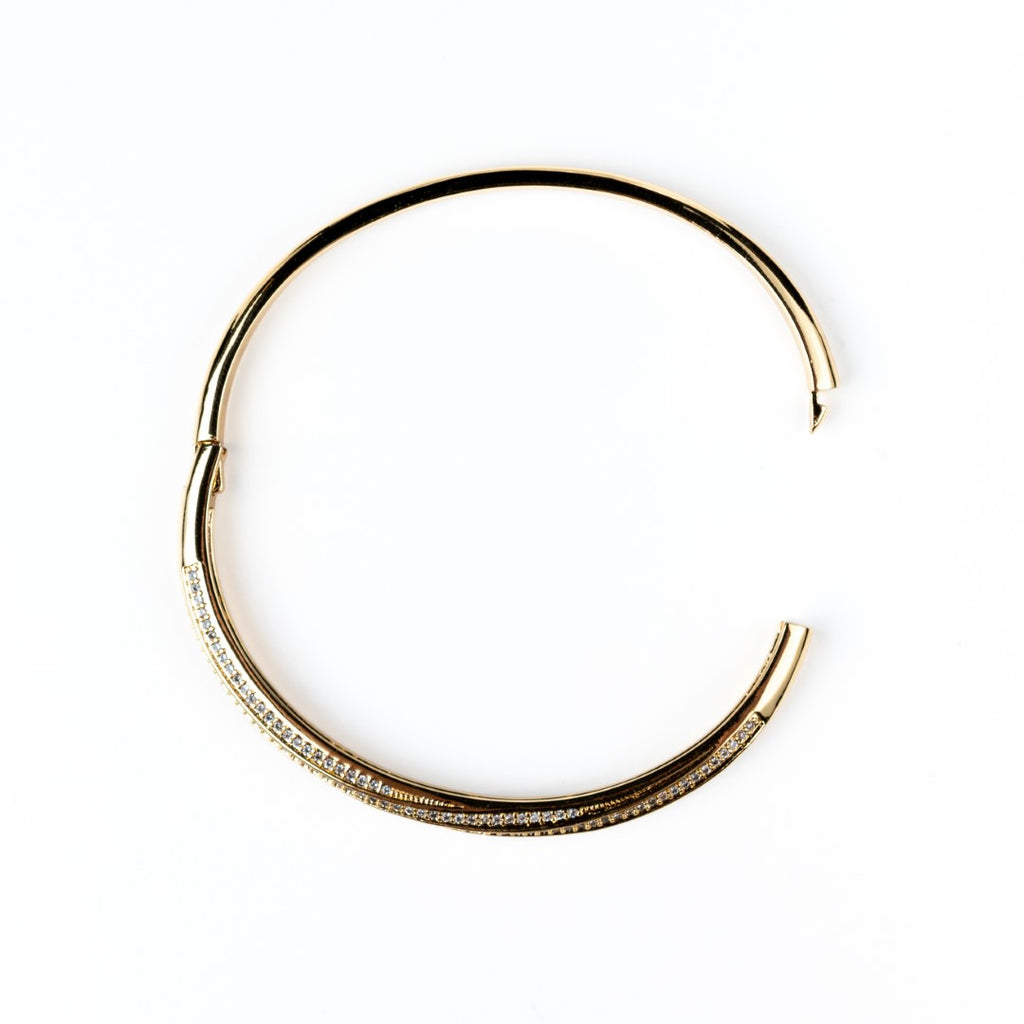 Harma jewelry dawn collection 18k gold plated Beyond the Horizon Zirconia Bangle Bracelet