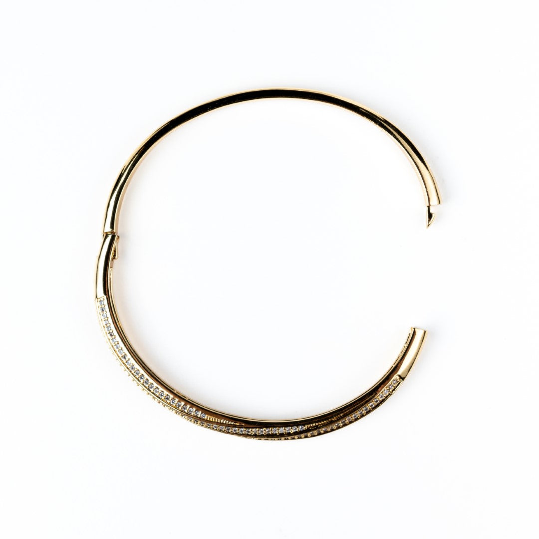 Harma jewelry dawn collection 18k gold plated Beyond the Horizon Zirconia Bangle Bracelet