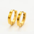 Harma Jewelry Harma Essential 24K Gold Tone Hoop Earrings - everyday minimalist 18K gold plated earrings for women