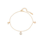 Harma Jewelry Adventure Awaits Gold Tone Charm Anklet - new beginnings pearl 18K gold plated anklets for women