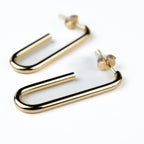 Harma Jewelry Harma Essential Paper Clip Stud Earrings - everyday minimalist 18K gold plated earrings for women