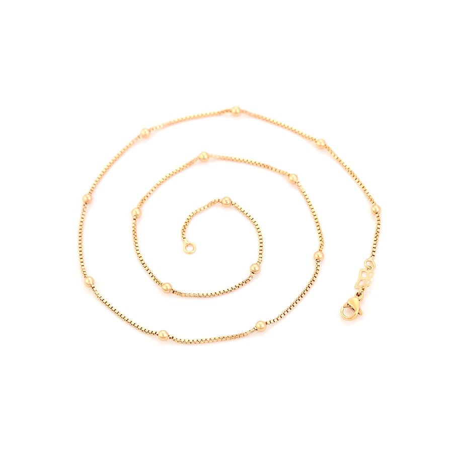 Harma Jewelry Harma Essentials Satellite Bead Box Chain Necklace - everyday minimalist 18K gold plated necklace for women