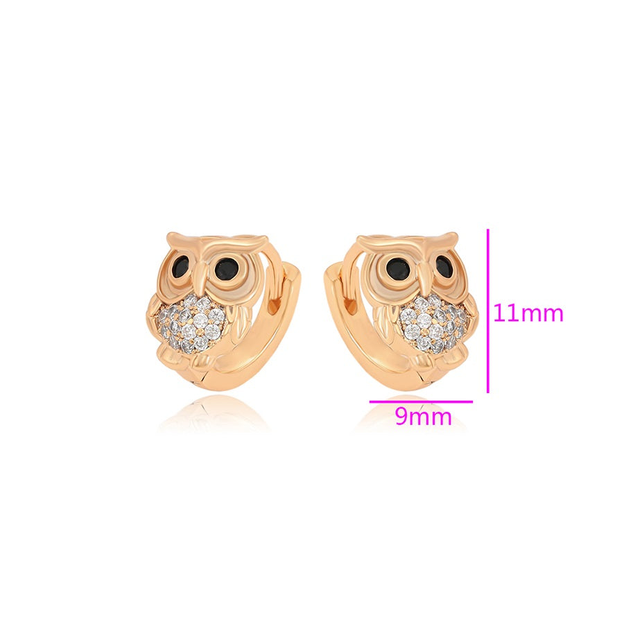 Harma Girls Jewelry Observant Owl Hoop Earrings